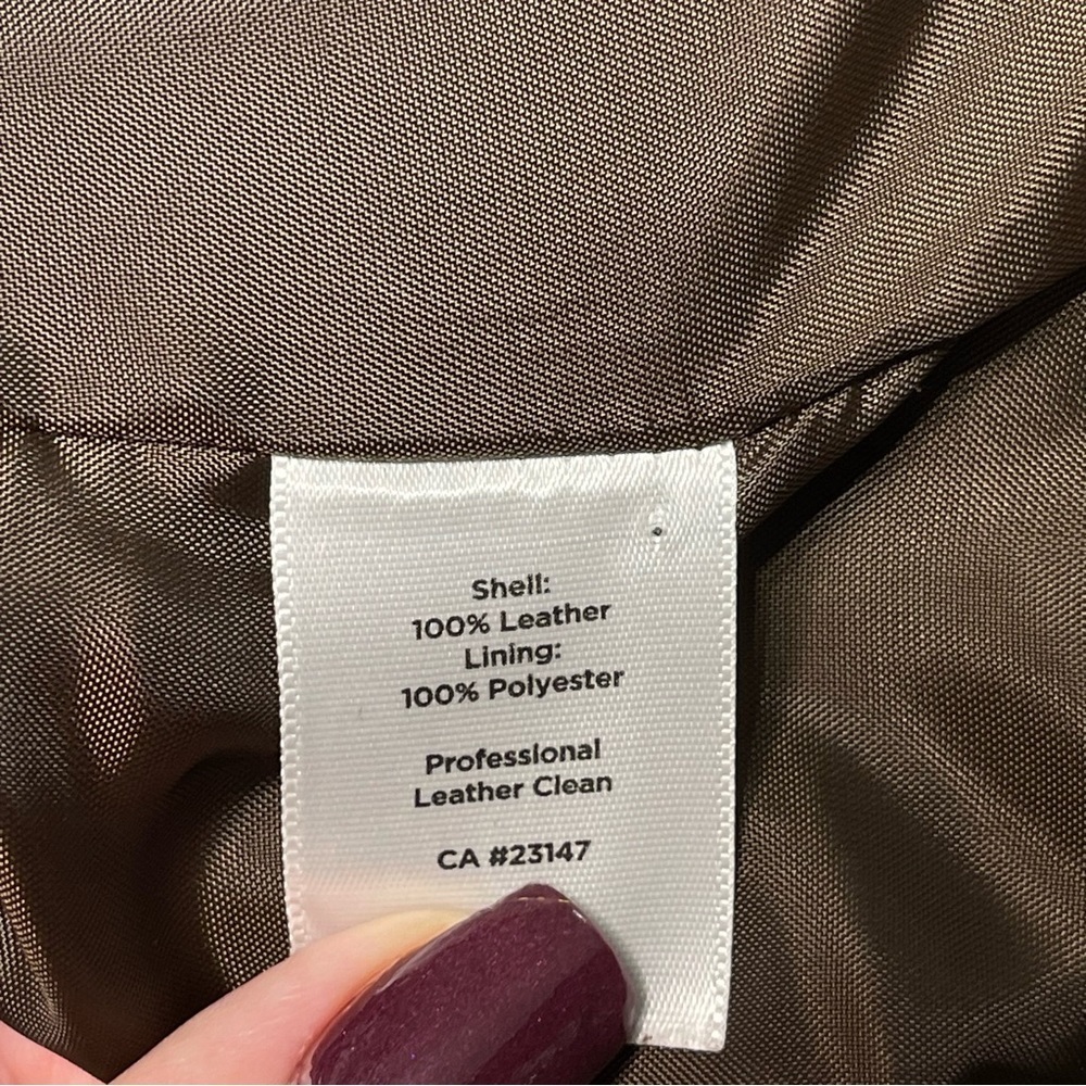 Talbots Brown Suede Leather Bomber Jacket Coat Size 14 - Picture 13 of 15